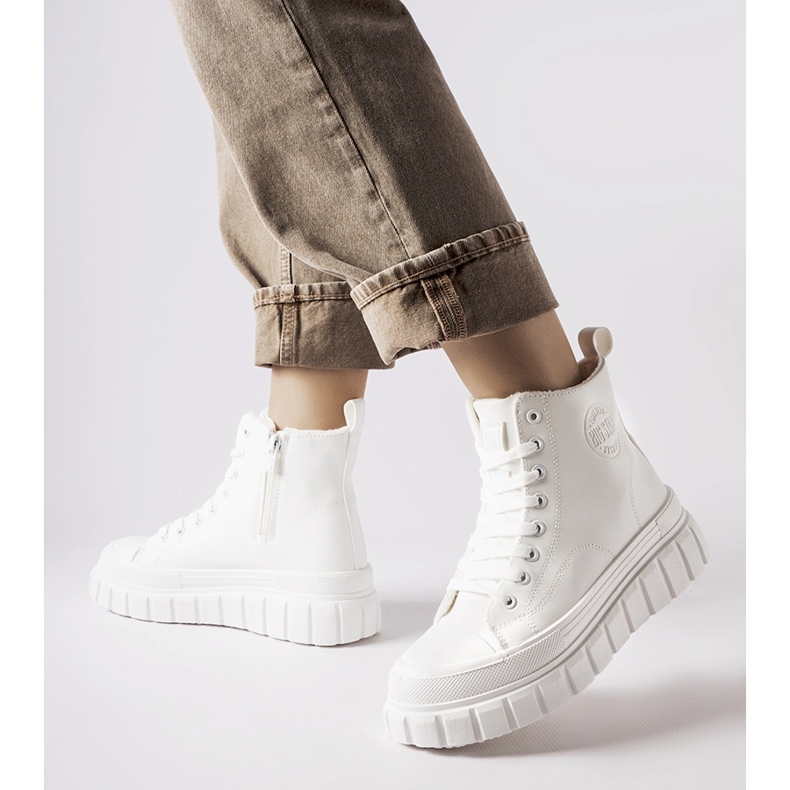 Białe ocieplane trampki Big Star MM274624 1