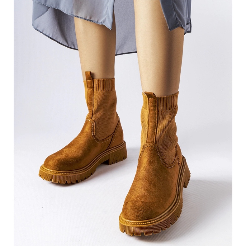 Brązowe botki eko-zamsz Big Star MM274541 1