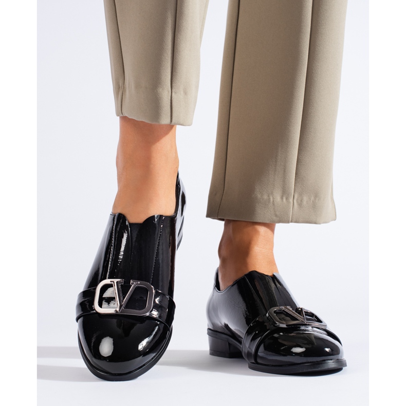 Eleganckie czarne półbuty W. Potocki 2