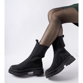 Czarne ocieplane wysokie trapery Bernardo 1