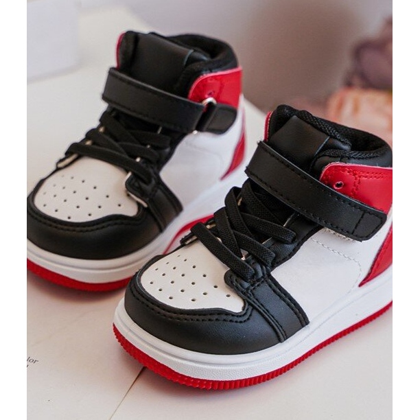 Wysokie Dziecięce Buty Sportowe Biało-Czerwone Teredite białe 2