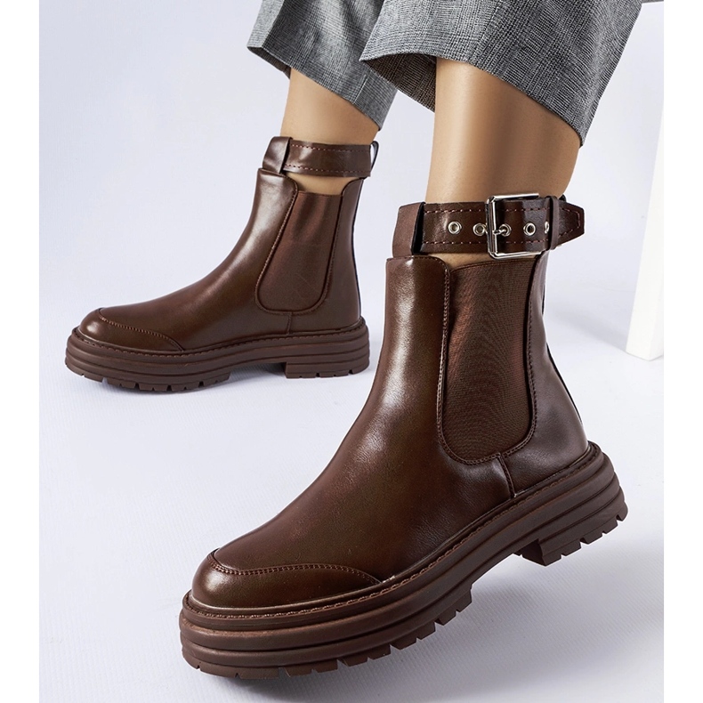 Brązowe botki z ozdobnym zapięciem Jonesboro 1