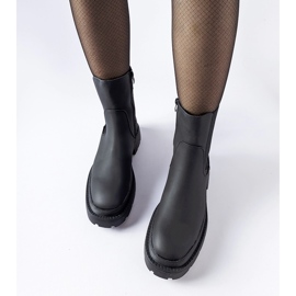 Czarne masywne ocieplane botki Banaudon 1