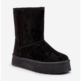 PS1 Damskie Śniegowce Ocieplone Futerkiem Czarne Abrams 1