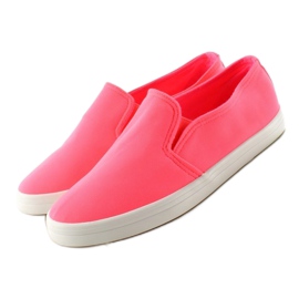 Trampki slip-on materiałowe 1-98 ROSE- Red różowe 1