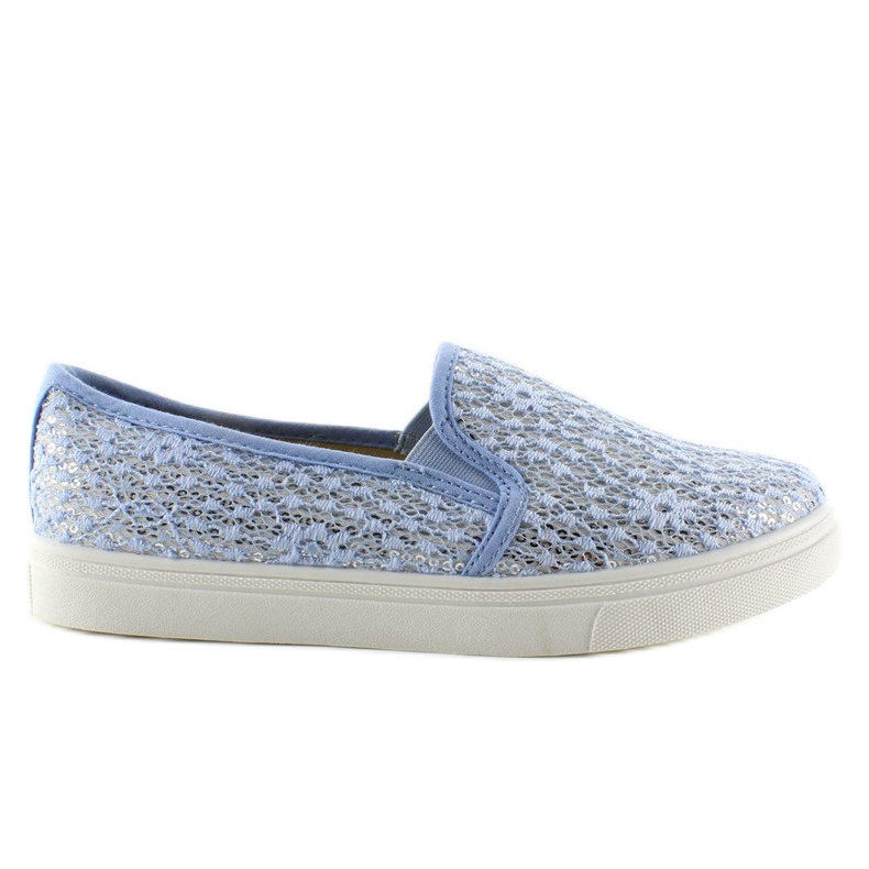 Koronkowe slip-on pastele XIN07P Light blue niebieskie 1