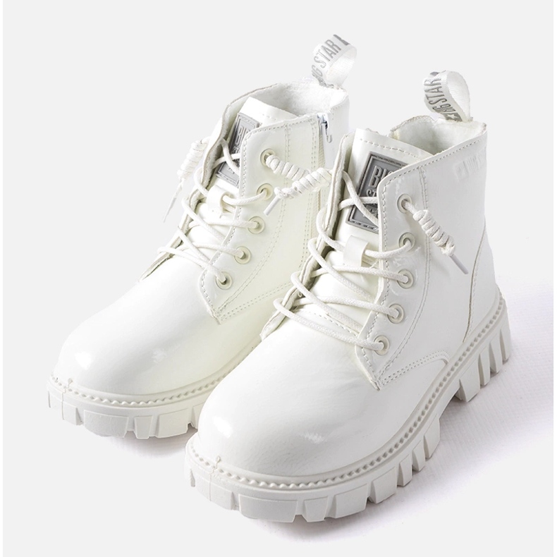 Białe lakierowane botki Big Star MM374142 1