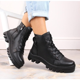 Botki damskie trapery czarne Potocki SZ12168 1