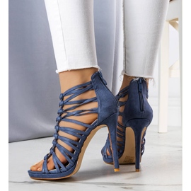 Niebieskie sandały na szpilce Pompis 1