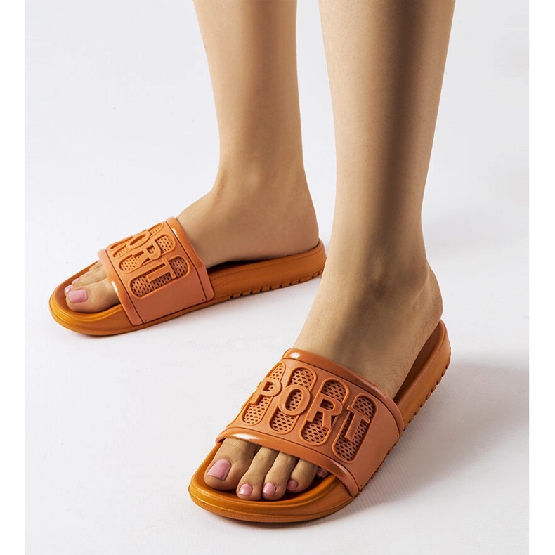 Pomarańczowe gumowe klapki Moiariello 1