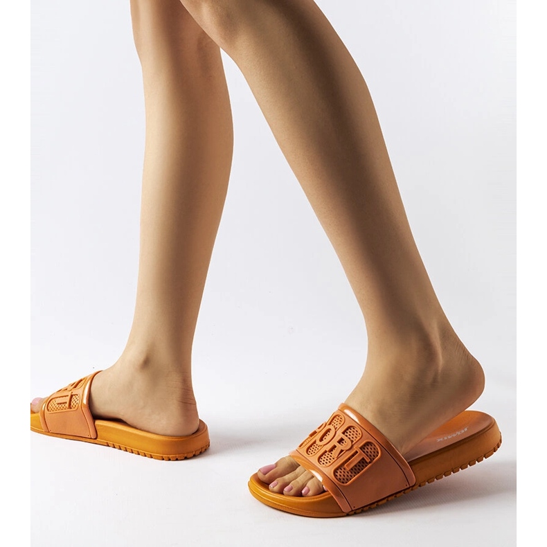 Pomarańczowe gumowe klapki Moiariello 2