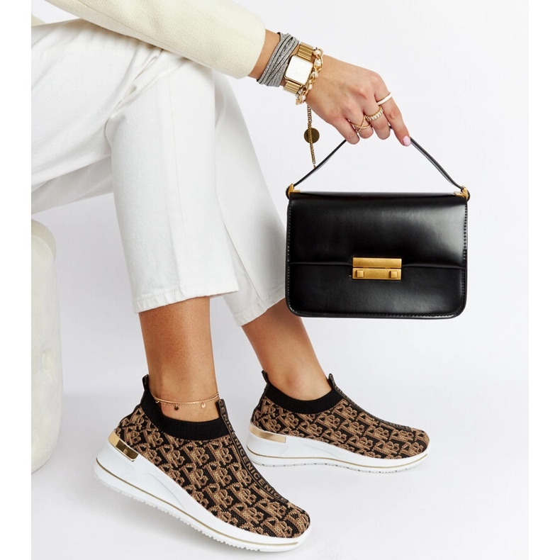 Czarno-brązowe buty Slip On Tartano czarne 1