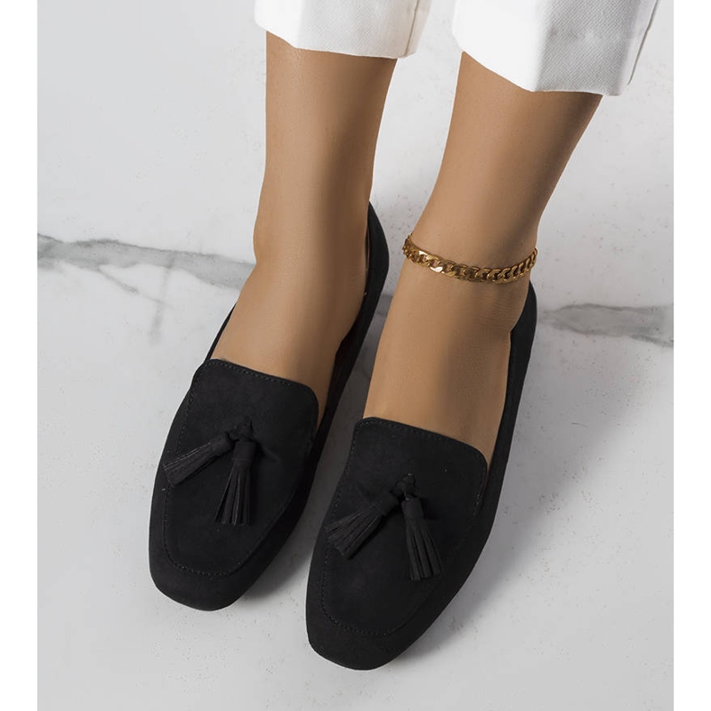 PA1 Czarne baleriny z eko-zamszu Cillian 1