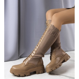 BM Brązowe wiązane kozaki Montis 1