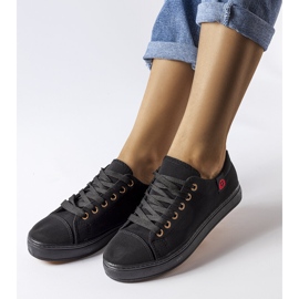 Czarne materiałowe tenisówki Descoteaux 1