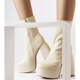 Beżowe botki na wysokim słupku Baratti beżowy 2