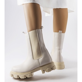 Beżowe wsuwane botki workery Vallejo beżowy 1