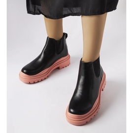 Czarne botki na kolorowej platformie Marinone 1