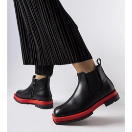 Inna Czarne niskie botki płaskie Tarquinia 1