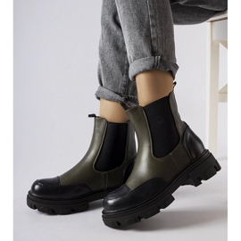 Inna Czarno-zielone wsuwane botki Albany 1