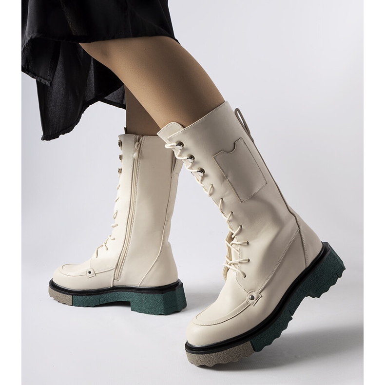 Beżowe wysokie trapery Nebida beżowy 1