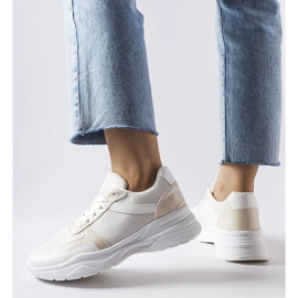 Białe sneakersy z akcentami skóry węża Diego 1