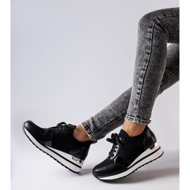 Inna Czarne sneakresy na koturnie Bellante 1