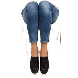 Stylowe slipony eleganckie 788-26 Czarny czarne 1