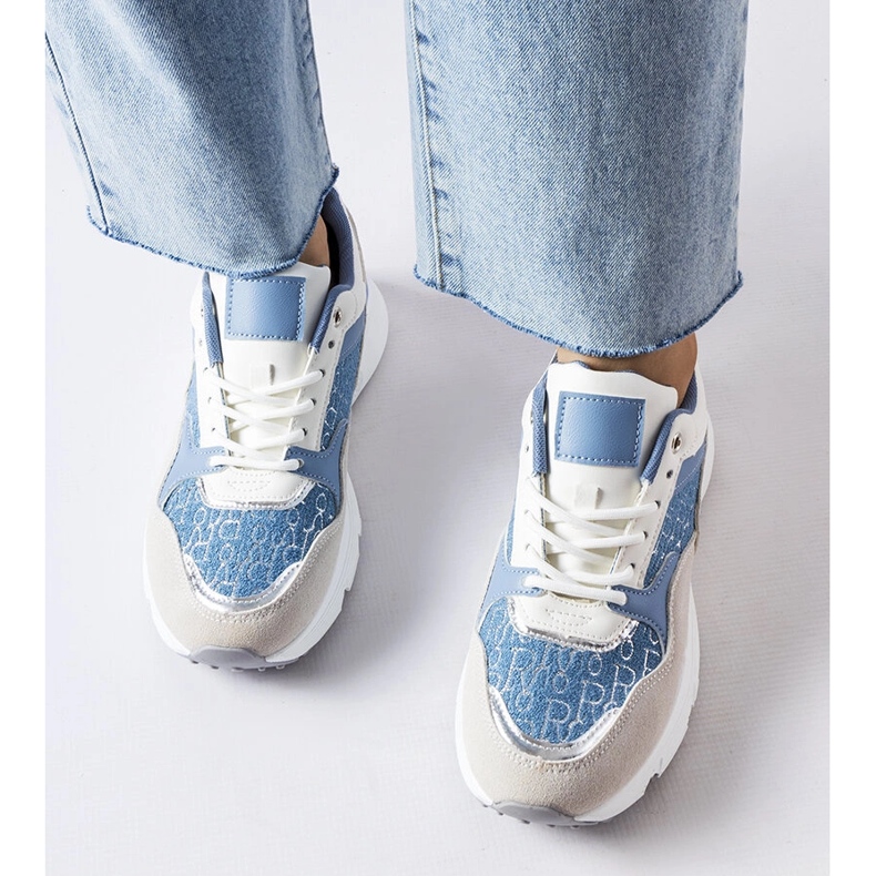 Niebiesko-białe buty ze srebrnym zdobieniem Rio 1