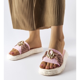 Różowe gumowe ozdobne klapki Bérard 1