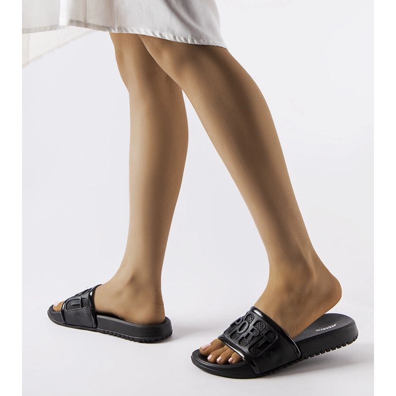 Czarne gumowe klapki Moiariello 1