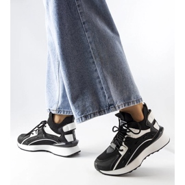Inna Czarno-białe stylowe sneakersy Begins czarne 1