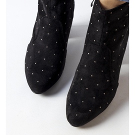 Czarne botki z dżetami eko zamsz Suvi 2