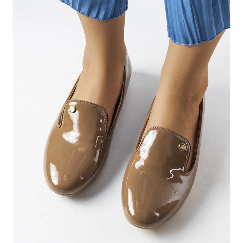 Brązowe lakierowane półbuty Lang 1