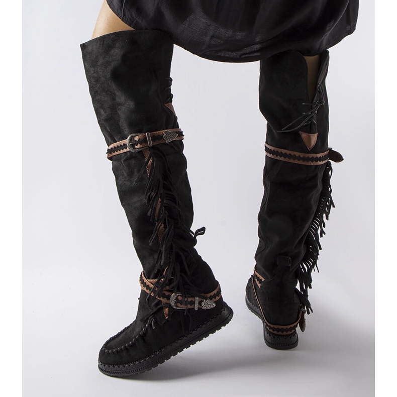 Inna Czarne kozaki na koturnie Novella 1