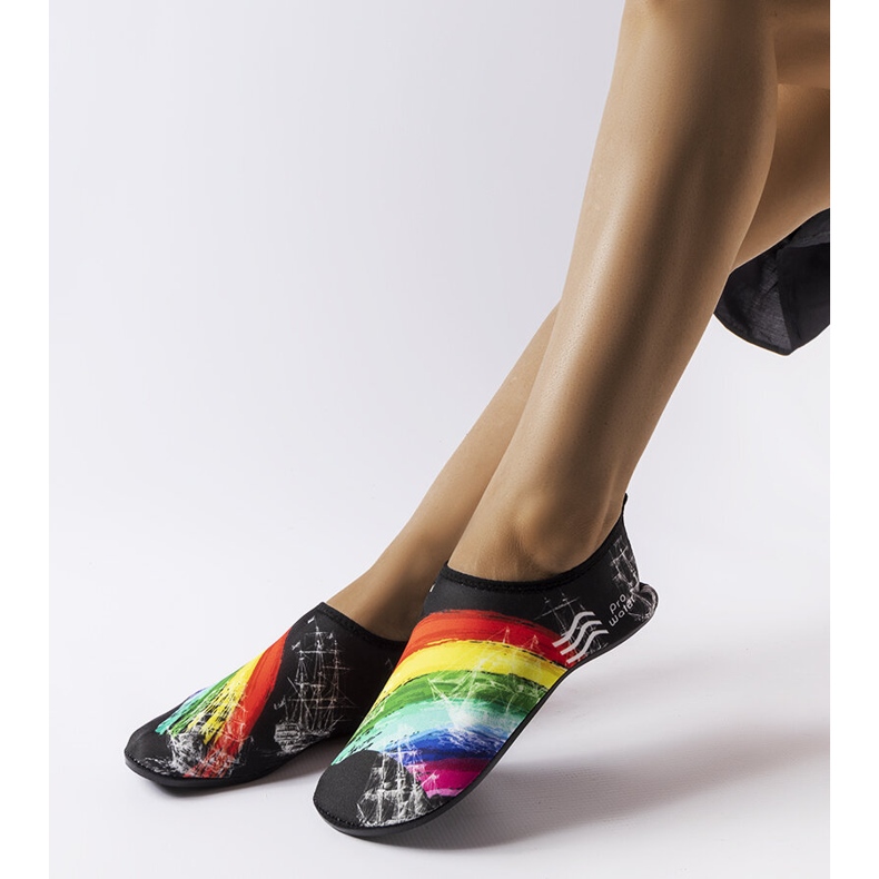 ProWater Czarne z kolorowym printem buty do wody Krejz 1