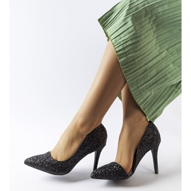 Czarne brokatowe szpilki Arsenault 1