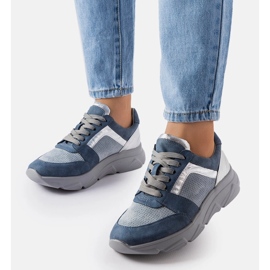 Niebieskie perforowane sneakersy Trecasali 1