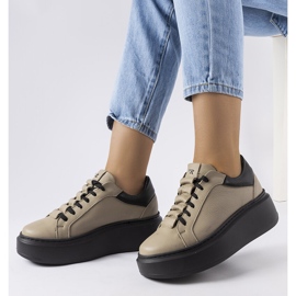 Beżowe półbuty LS5379 Taupe beżowy 1