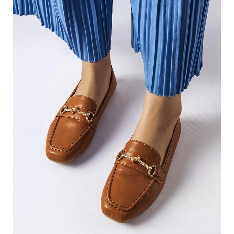 Brązowe ozdobne mokasyny Docherty 1