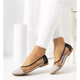 Fioletowe transparentne baleriny Pastella bezbarwne czarne 1