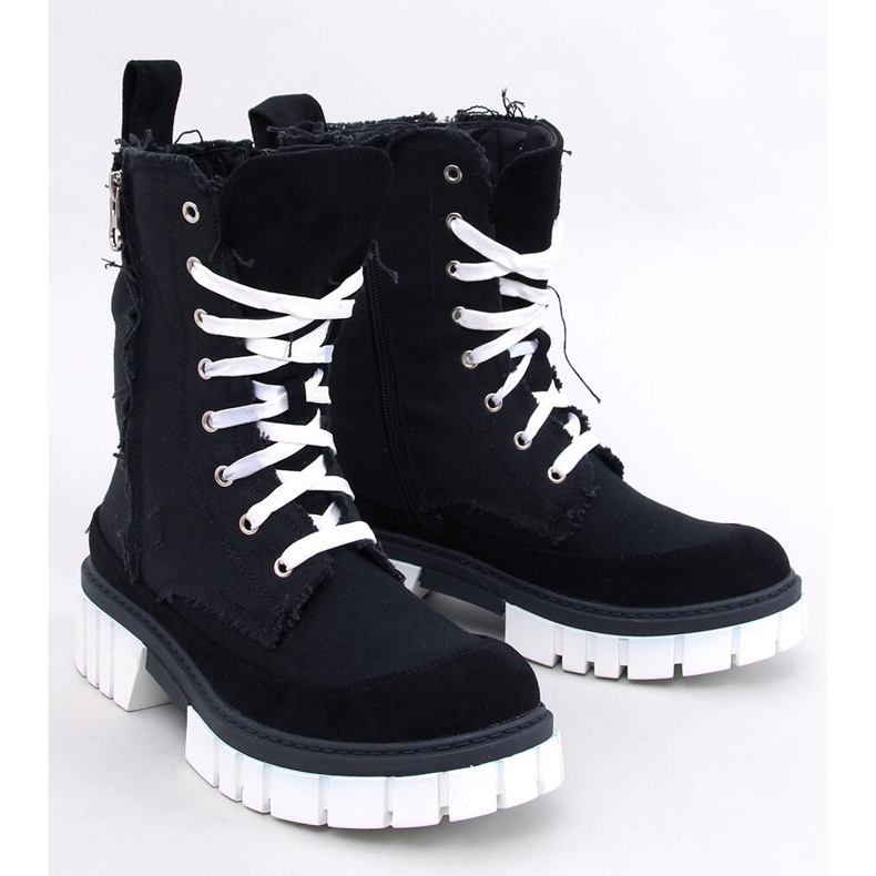 Botki płócienne na protektorze Vaugh Black czarne 1