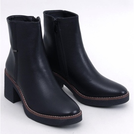 Botki na kauczukowym obcasie Tamika Black czarne 1