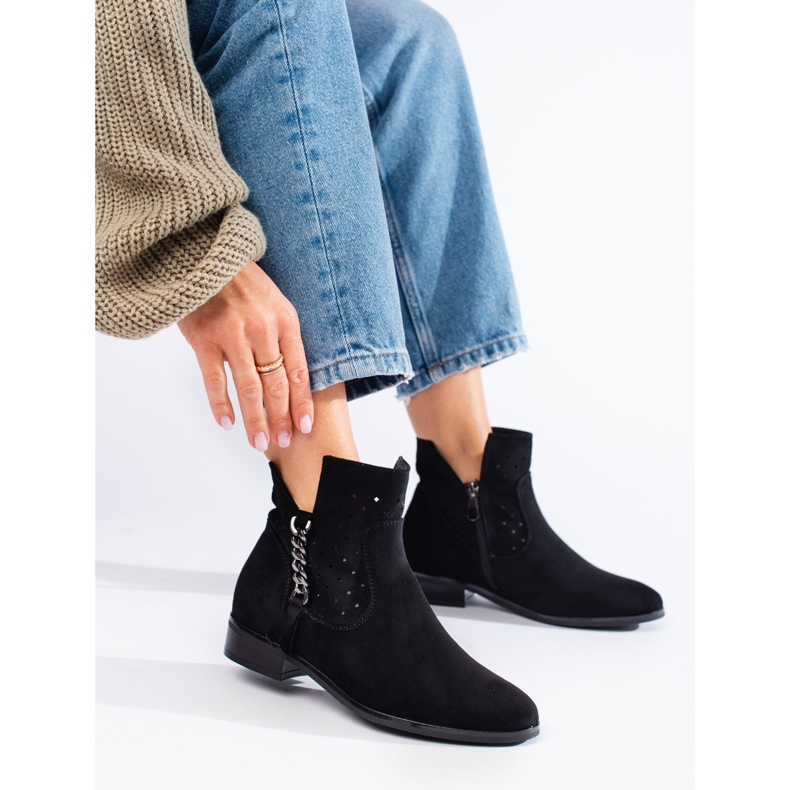 Ażurowe botki wiosenne Vinceza czarne 2