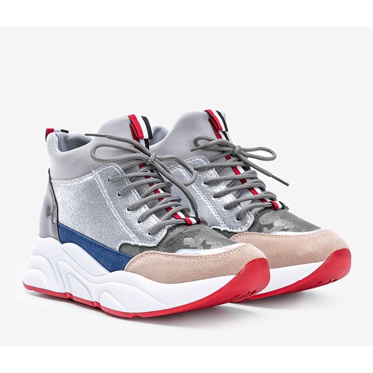 Szare sneakresy na grubej podeszwie Cassadi 1