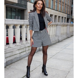 Czarne botki na słupku z ozdobnym paskiem Creil 1