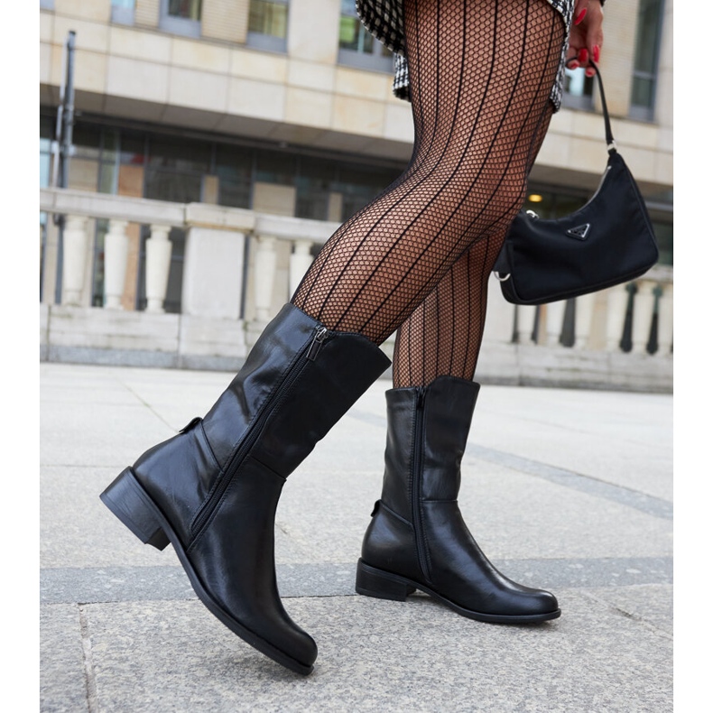 Czarne ocieplane wysokie botki Mayonga 2