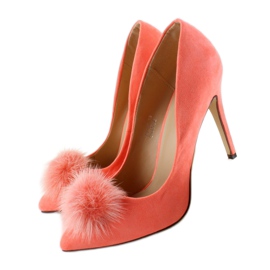 Szpilki z pomponem puszek ZJ-06 Orange różowe 2