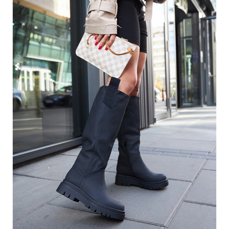 Matowe czarne ocieplane kozaki Jayden 2