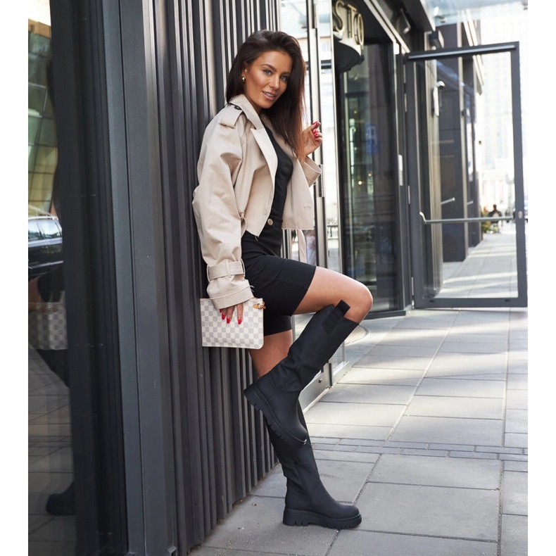 Matowe czarne ocieplane kozaki Jayden 1